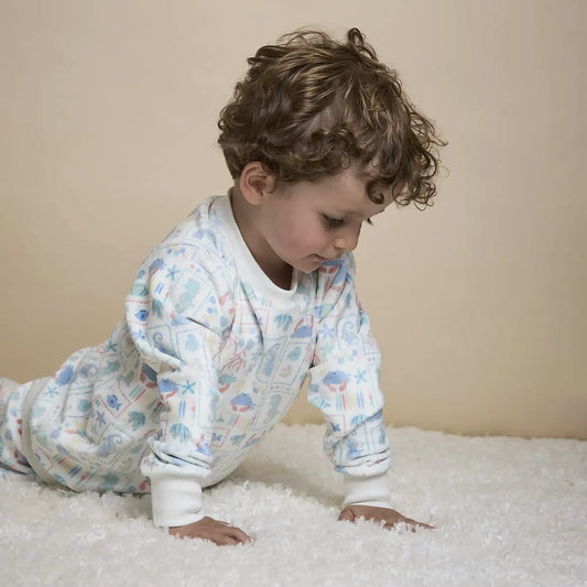 Pijama Fleece Dos Piezas Patch Marino