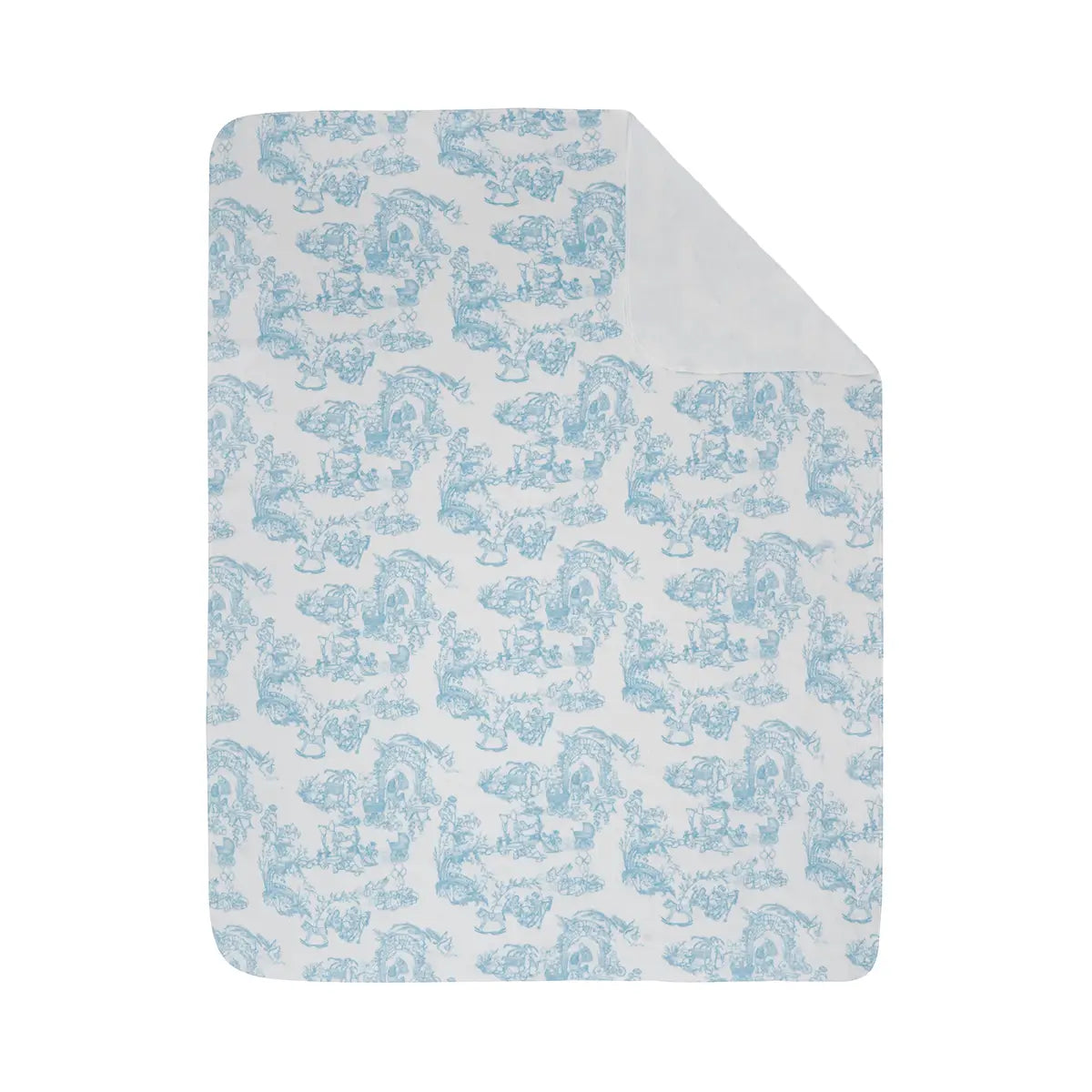 Manta Pequeña Sencilla 75×100 cms Toile de Jouy Azul