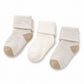 Medias de algodón para bebé 3 pares (2 beige, 1 marfil)