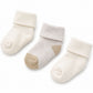 Medias de algodón para bebé 3 pares (2 marfil, 1 beige)