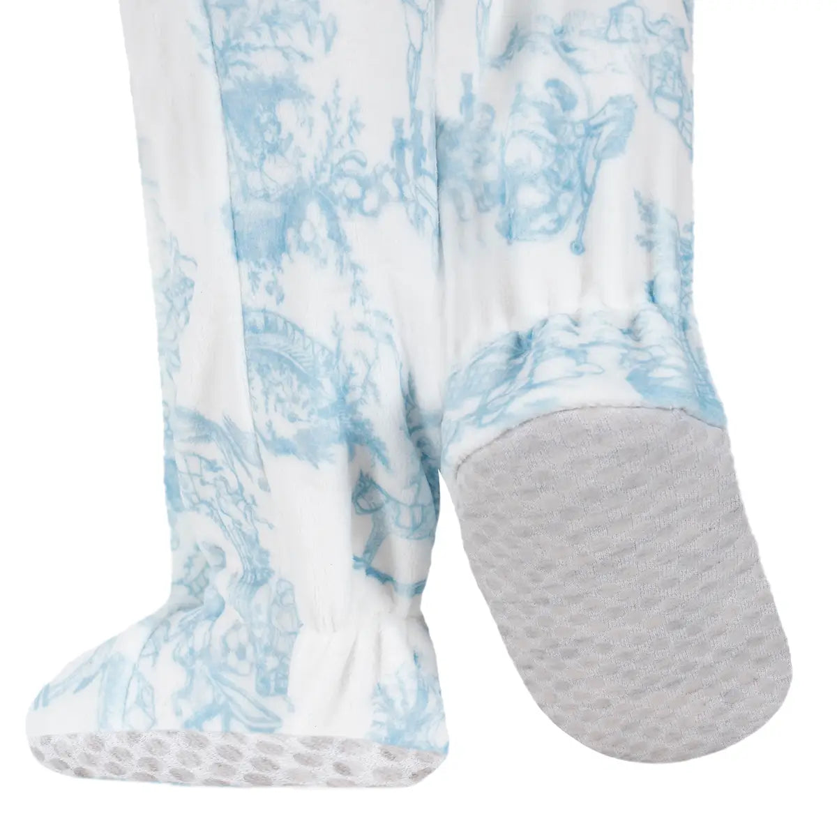 Pijama Fleece Enteriza Toile de Jouy Azul