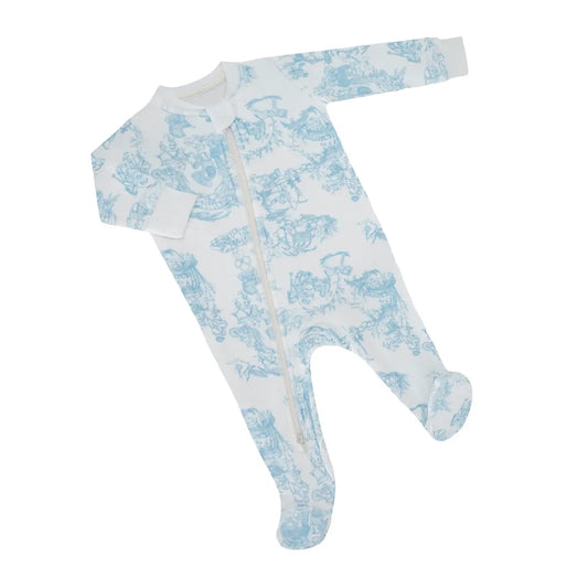 Pijama Fleece Enteriza Toile de Jouy Azul