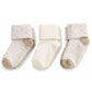 Medias de algodón para bebé 3 pares (2 beige, 1 marfil)