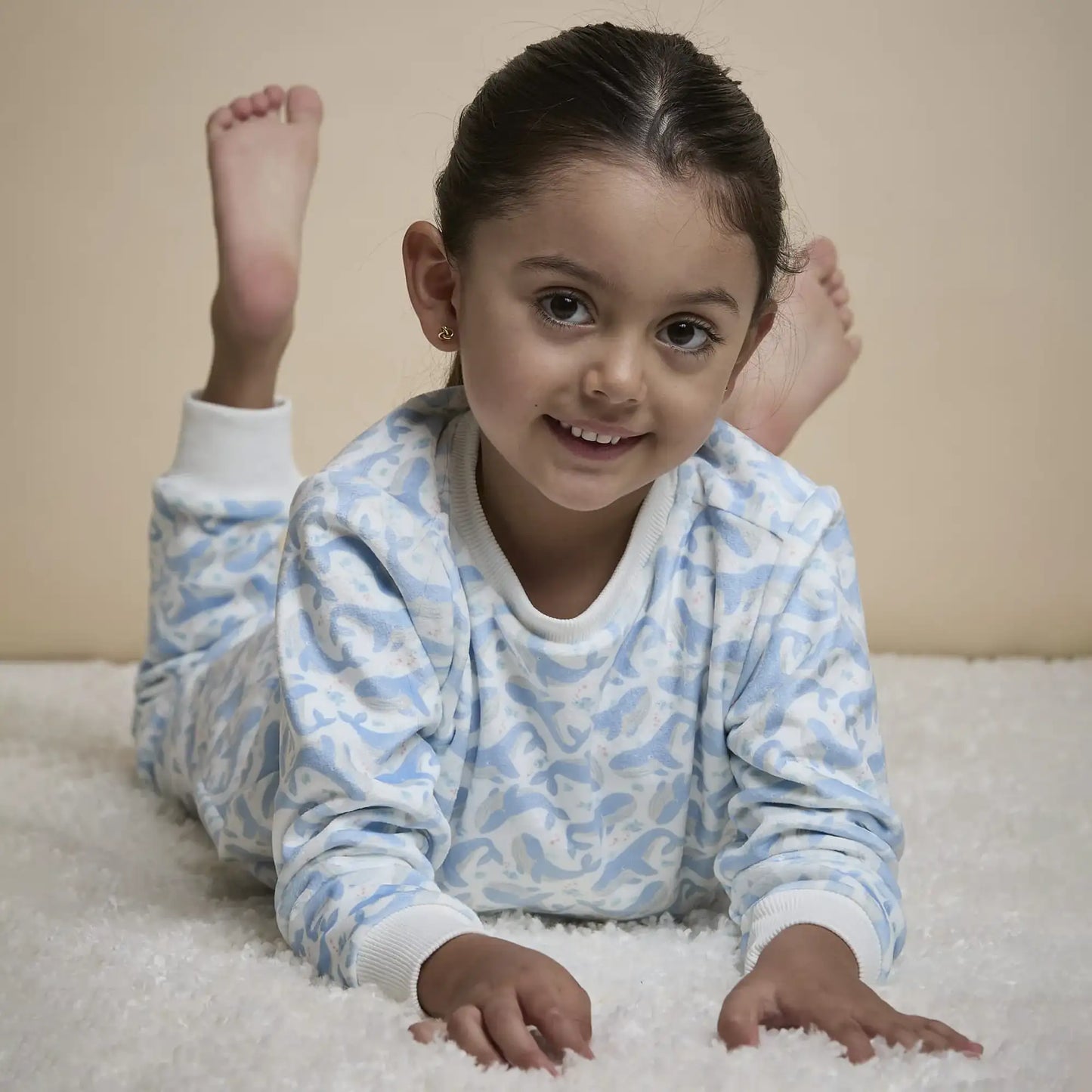 Pijama Fleece Dos Piezas Ballenas