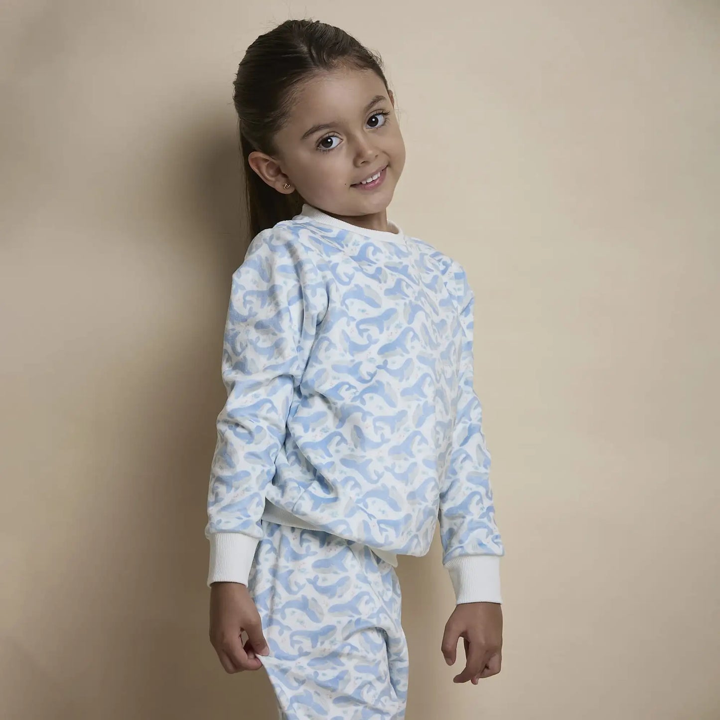 Pijama Fleece Dos Piezas Ballenas