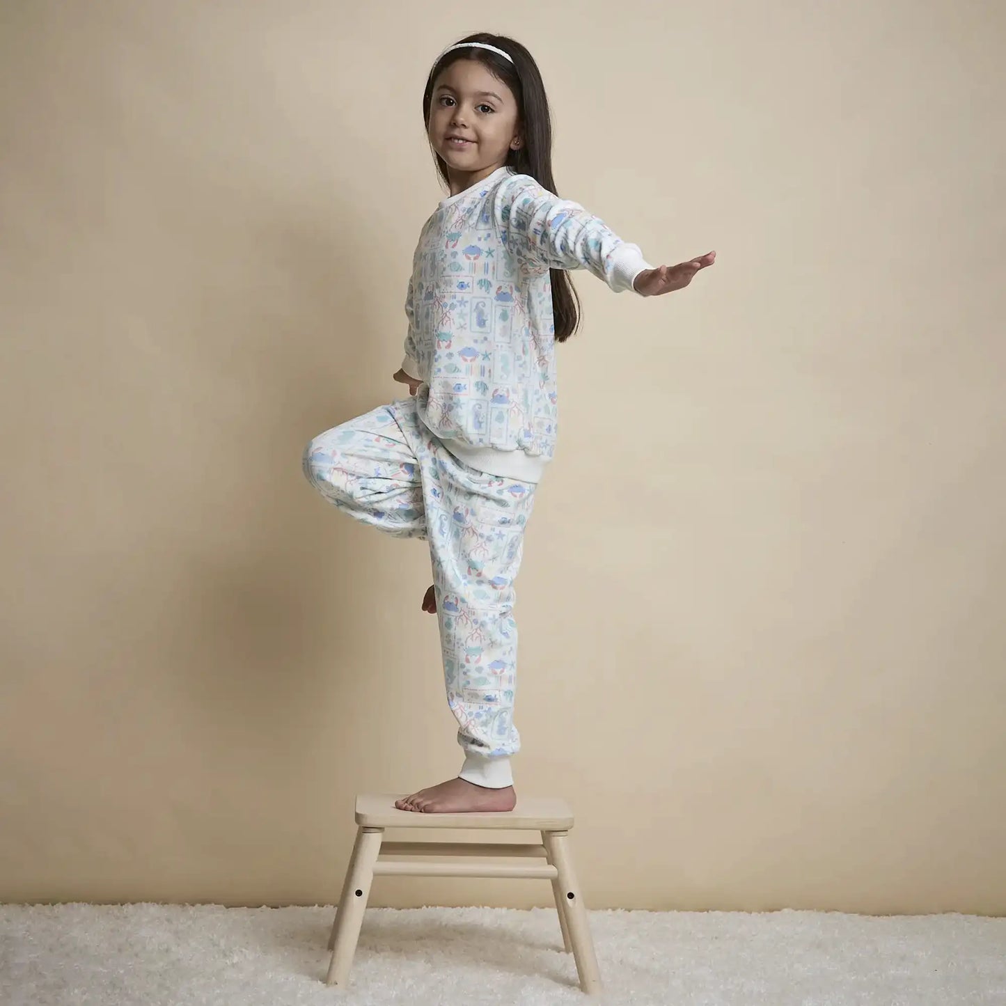 Pijama Fleece Dos Piezas Patch Marino