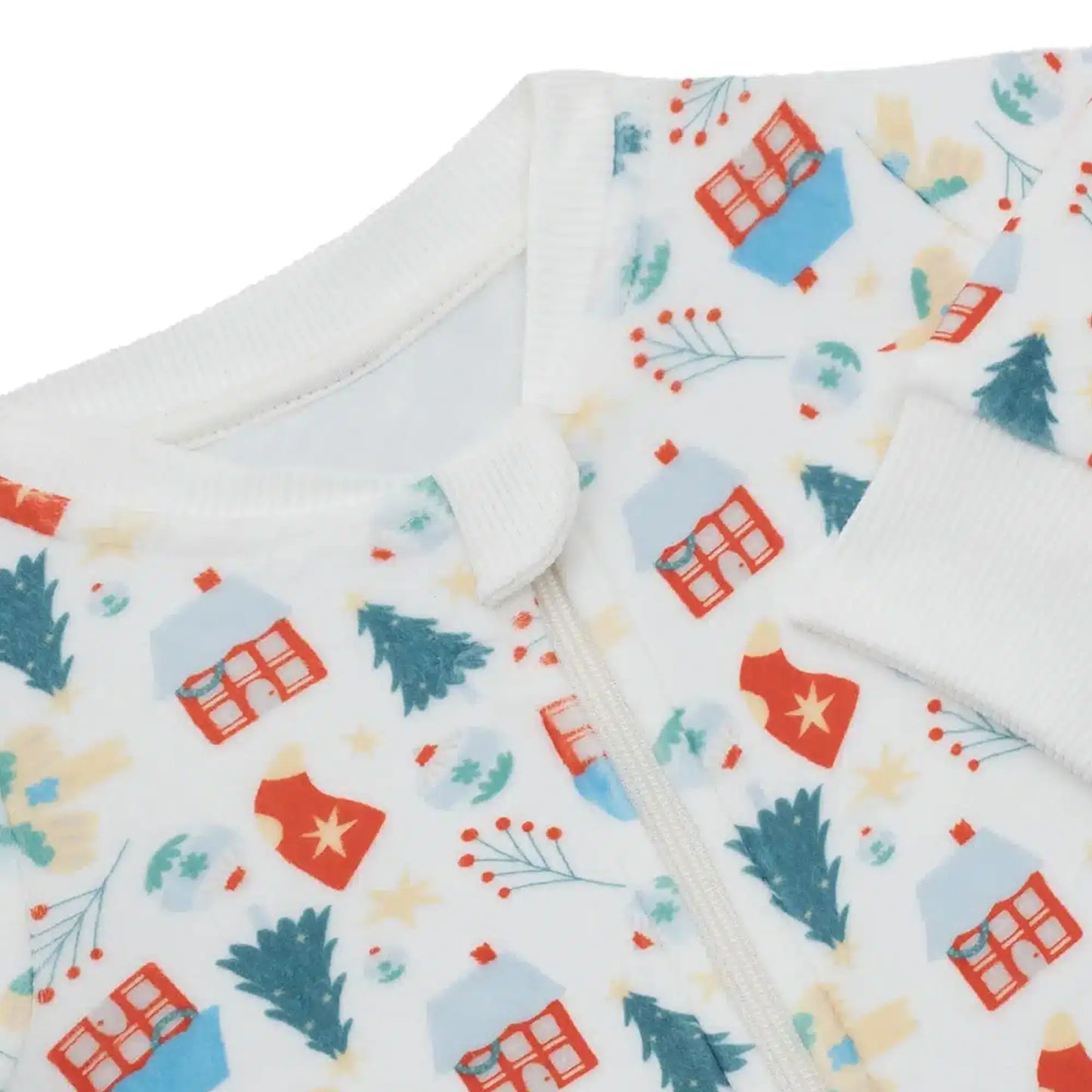 Pijama Fleece Enteriza Navidad Casitas
