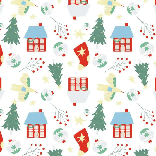 Pijama Fleece Enteriza Navidad Casitas